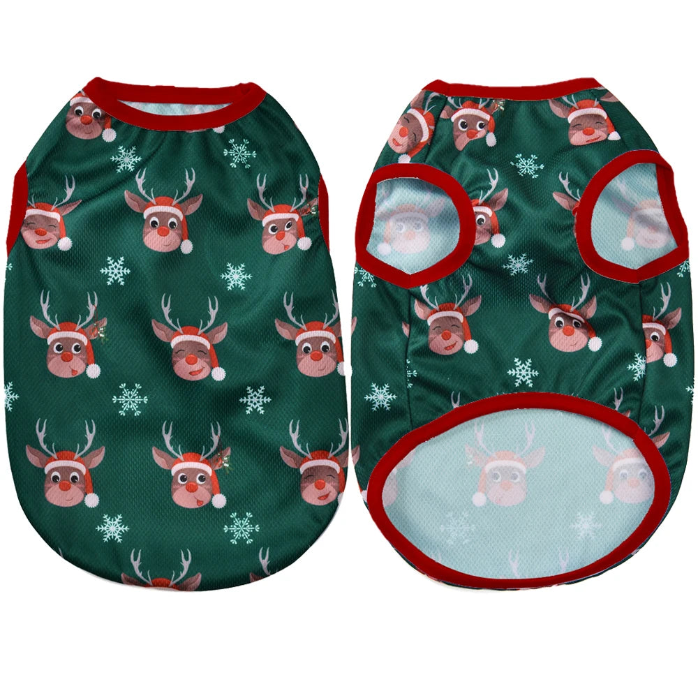 Pet Dog Clothes For Small Medium Dogs Cats Christmas Print Puppy Coat Funny Party Dressed Up Cosplay Costume Chihuahua Outfits