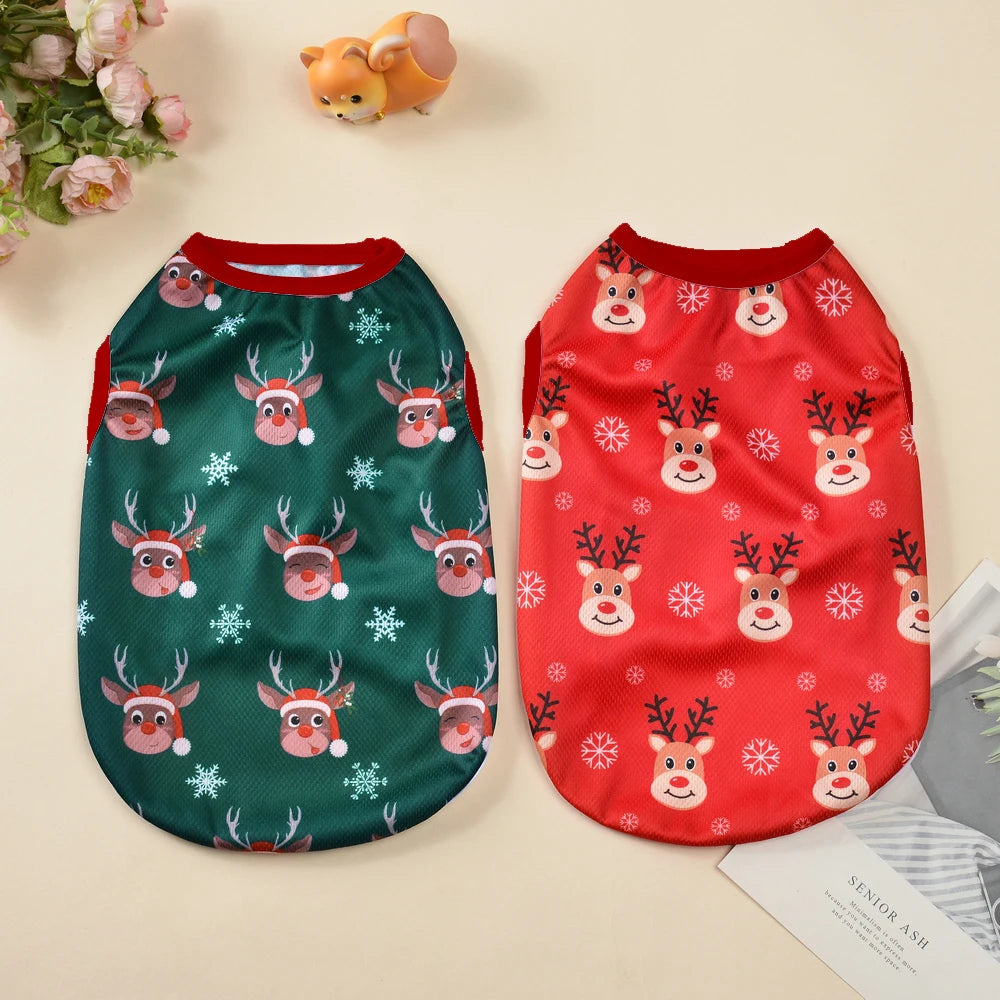 Pet Dog Clothes For Small Medium Dogs Cats Christmas Print Puppy Coat Funny Party Dressed Up Cosplay Costume Chihuahua Outfits