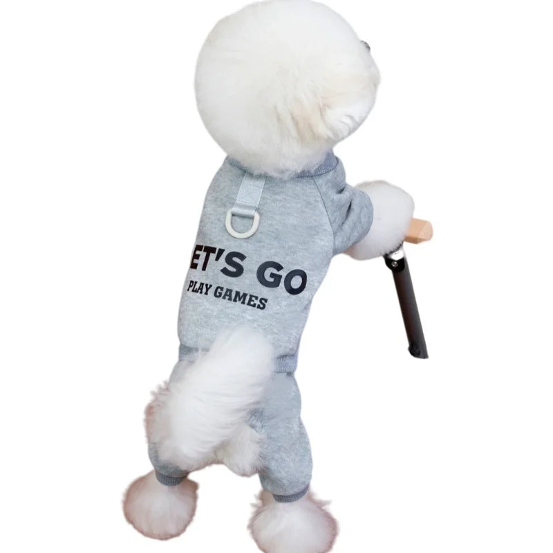 100% Polyester Pet Dog Clothes Warm Dogs Jumpsuits Solid Letter Pet Clothing For Small Dogs Puppy Cats Costume Coats Sweatshirts