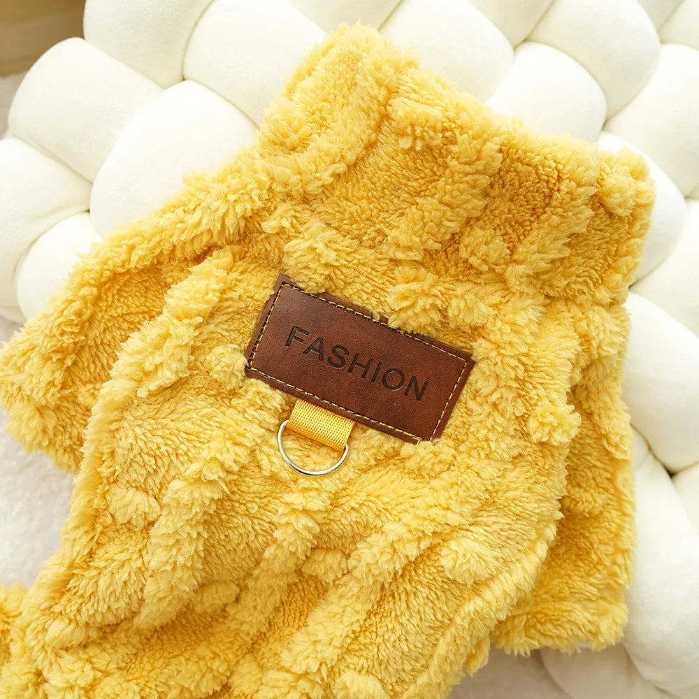 Cute Warm Pet Clothes for Dogs Cats Fleece Jumpsuit Dog Pajamas Autumn Winter Cat Clothing for Small Dog Chihuahua Yorkie Outfit