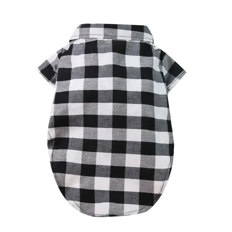 Pet Clothes Dogs Plaid Striped Shirt Suit Wedding Dress Puppy Coat Teddy Bear Pomeranian Vest Small-Medium Dog Cat Pet Costume