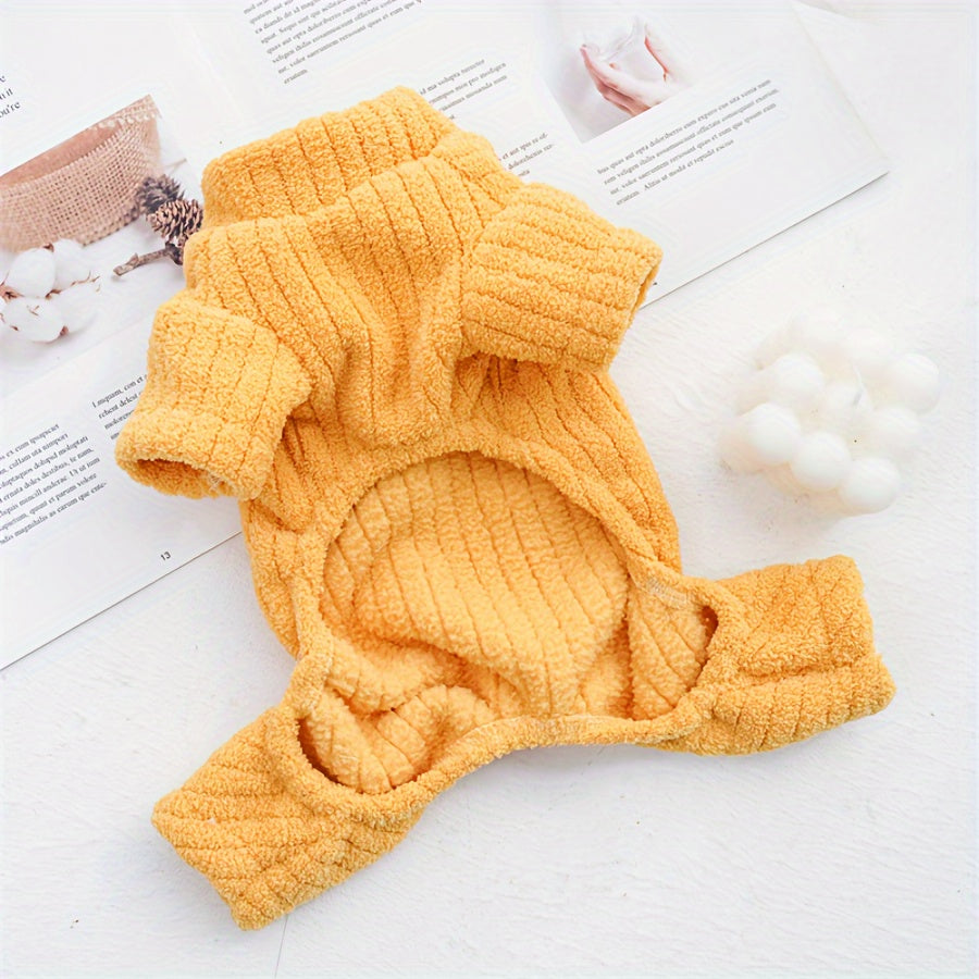 4-Legged Ultra-Warm Fleece Hooded Winter Coat for Small Breed Cats and Dogs, Pet Clothes for Ultra-Small to Small Sizes