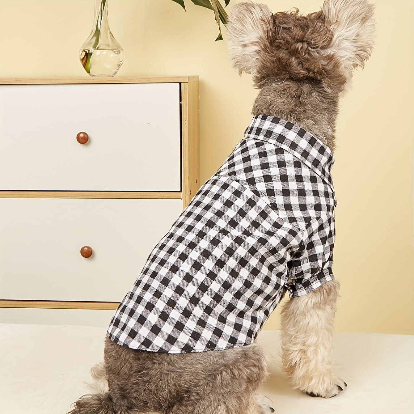 1pc Pet Clothes, Dog Plaid Shirt, Pet Jacket, Puppy Coat, Pet Button Shirt