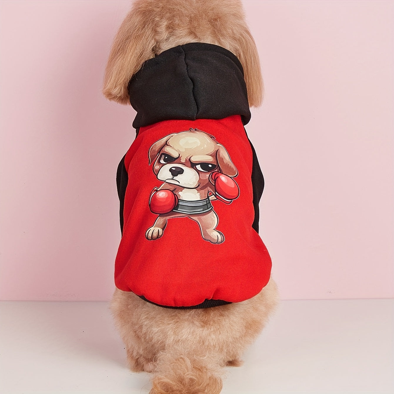 [1 Cute Pet Hoodie Sweatshirt] 1pc Cute Pet Hoodie, Cat Dog Boxing Dog Print Hooded Sweatshirt, Dog Hoodie, Pet Clothes