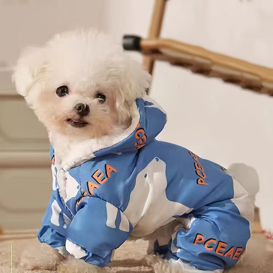 Thickened Waterproof Polar Bear Dog Coat, Knitted Teddy Winter Pet Clothes, Easy Wear and Remove for Small to Large Breeds