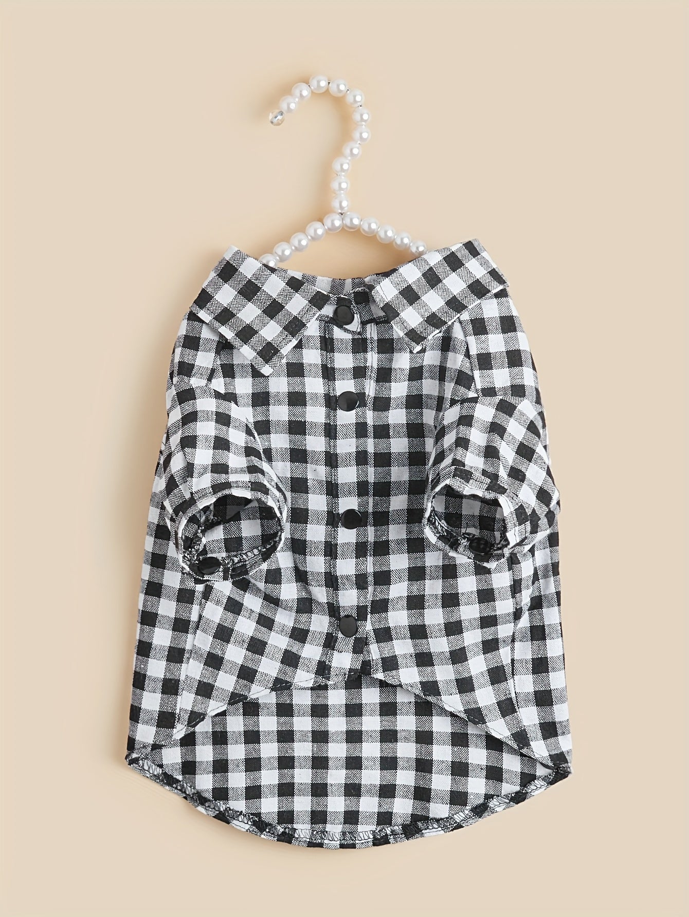 1pc Pet Clothes, Dog Plaid Shirt, Pet Jacket, Puppy Coat, Pet Button Shirt