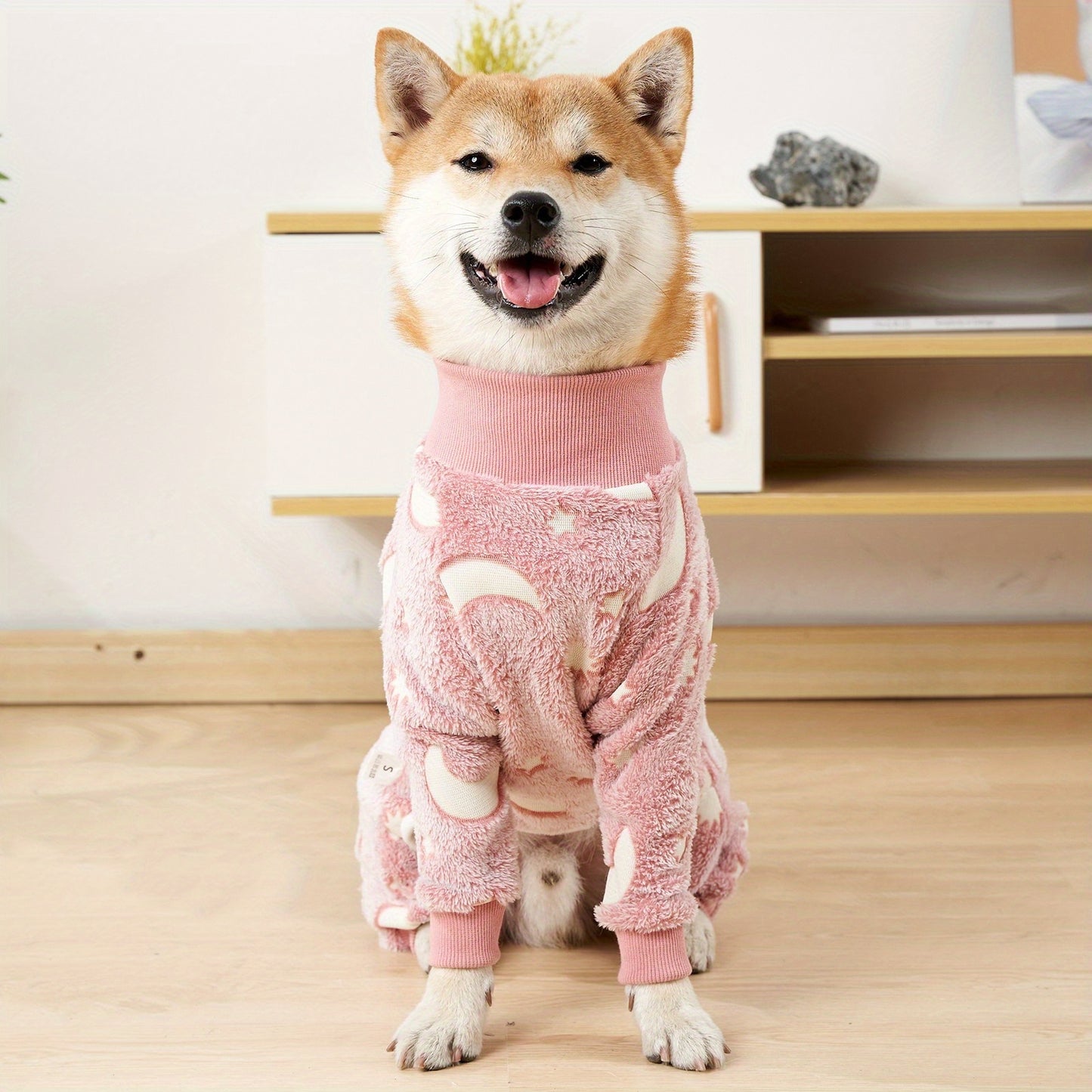 [One-piece Warm Pet Flannel Pajamas] Pet Flannel Pet Pajamas For Medium Large Dogs Soft Winter Warm Dog Hoodie One-piece Warm Pet Clothes Fur Proof Bulldog Clothes S-XXL