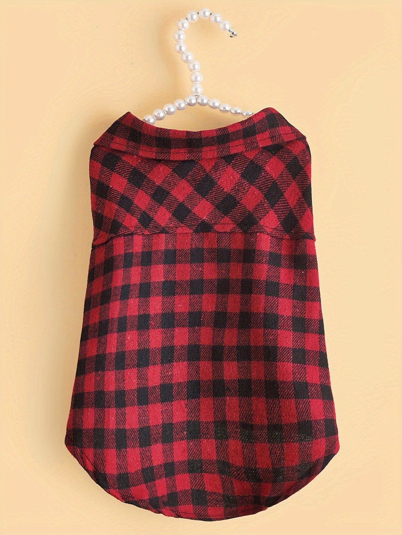 1pc Pet Clothes, Dog Plaid Shirt, Pet Jacket, Puppy Coat, Pet Button Shirt