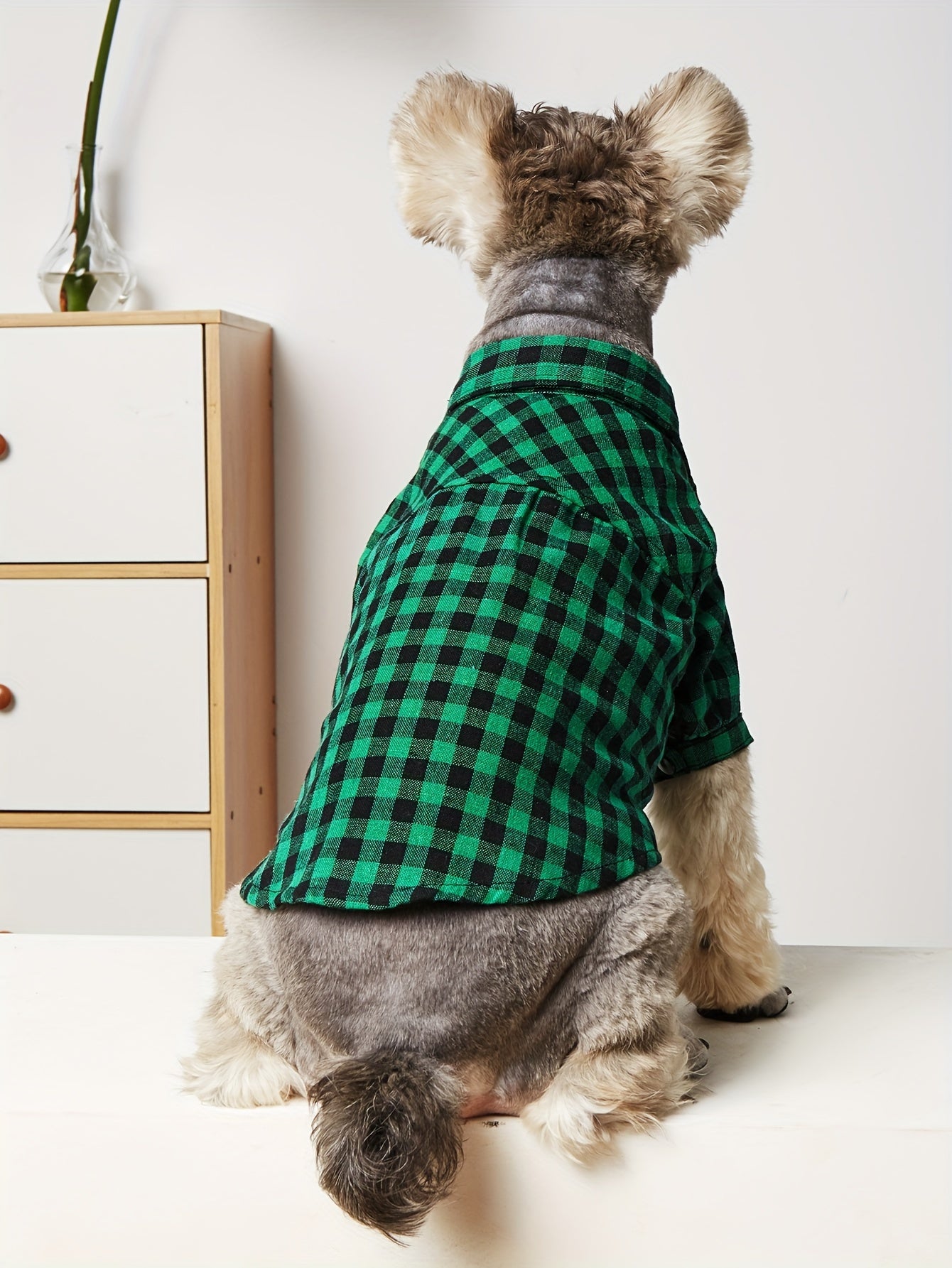 1pc Pet Clothes, Dog Plaid Shirt, Pet Jacket, Puppy Coat, Pet Button Shirt