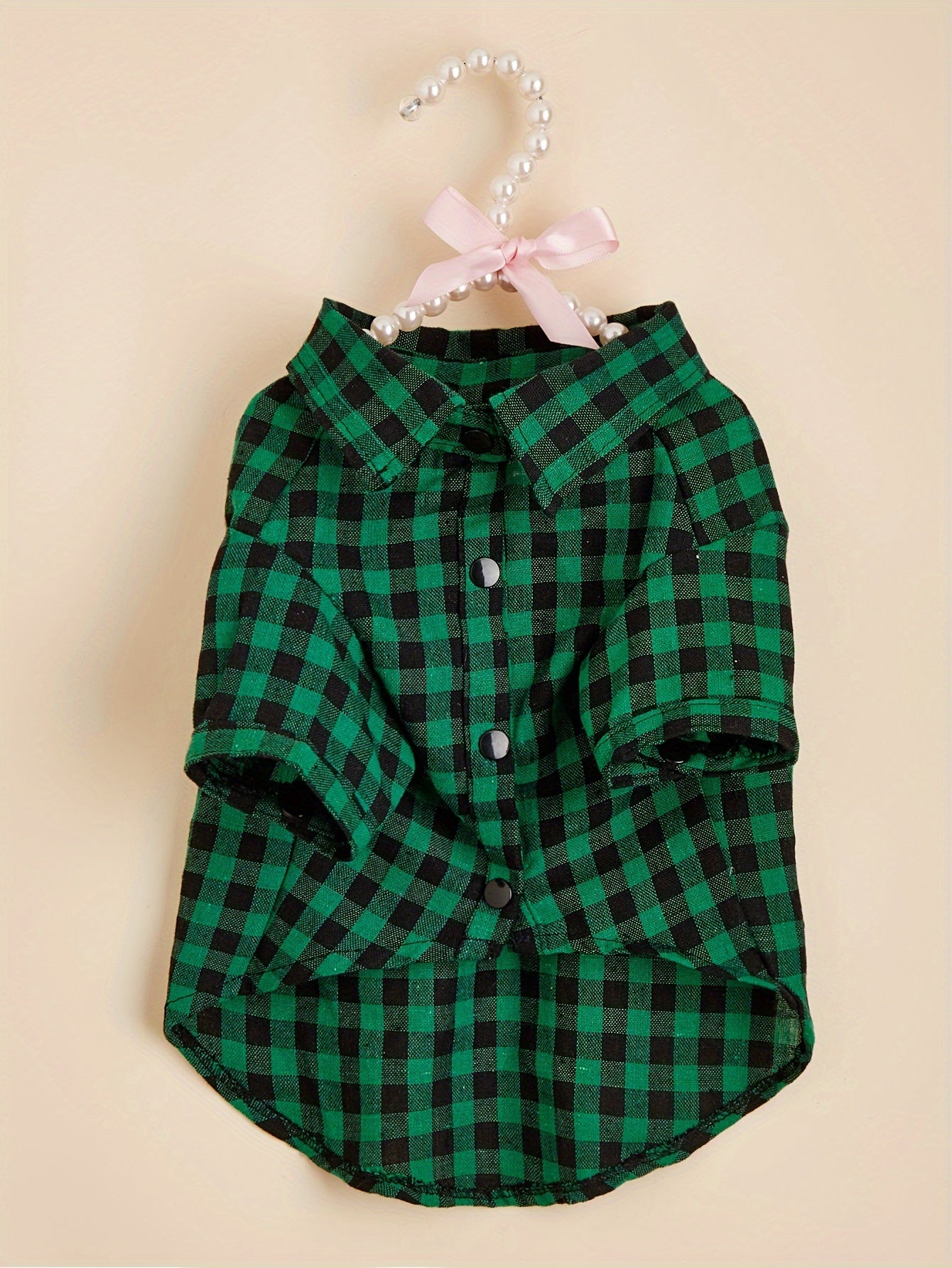 1pc Pet Clothes, Dog Plaid Shirt, Pet Jacket, Puppy Coat, Pet Button Shirt