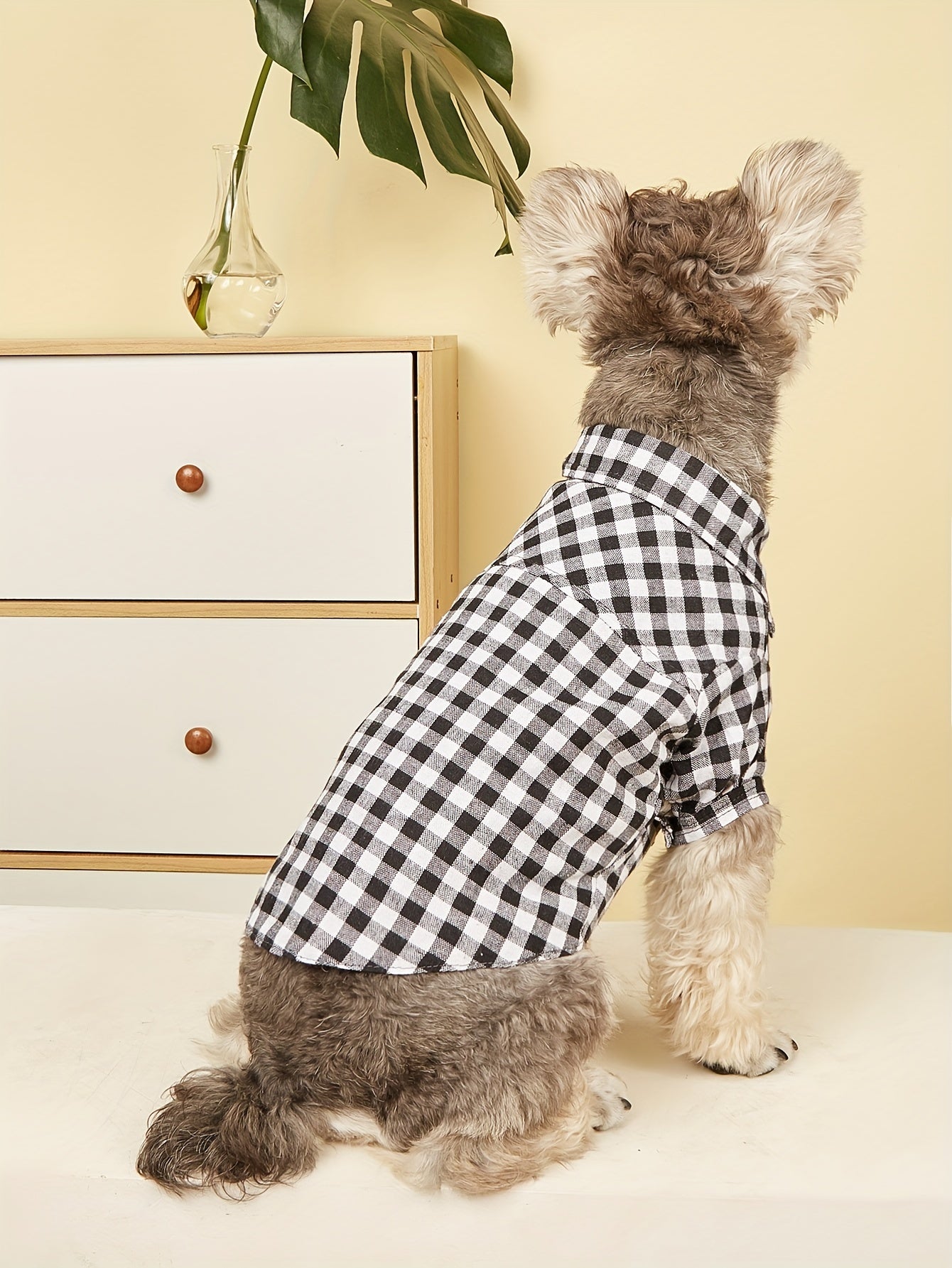 1pc Pet Clothes, Dog Plaid Shirt, Pet Jacket, Puppy Coat, Pet Button Shirt