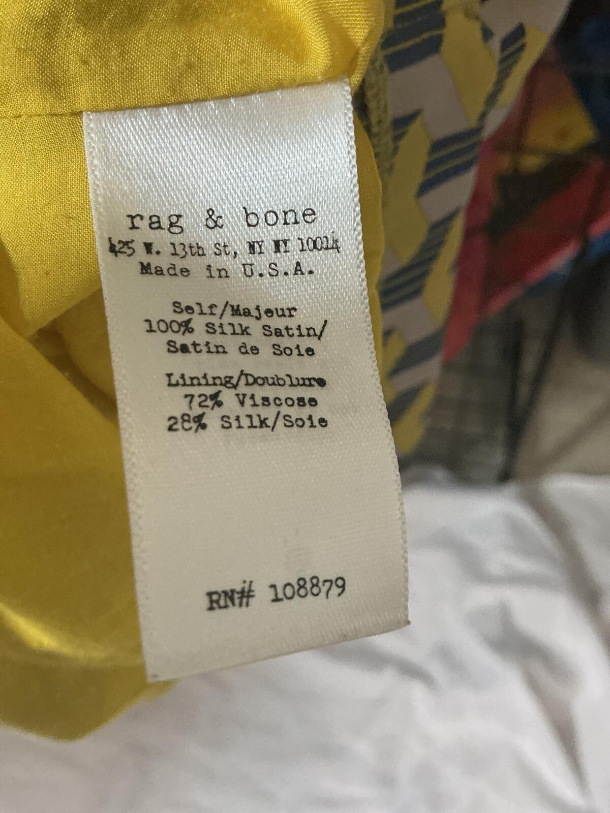 Rag and Bone Geometric Pattern Short Sleeve Dress with Back Zipper